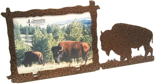 Miniatura 5 de Innovative Fabricators, Inc. Marco de fotos Wildlife, fabricado en Estados Unidos, osos y pinos, paisaje de 3.5 x 5 pulgadas