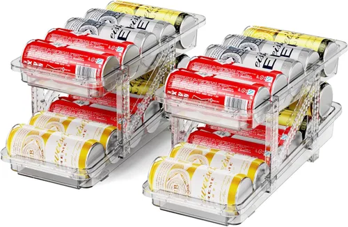 Miniatura 7 de Dispensador de latas de soda para refrigerador, portadores de latas para nevera, organizador de latas de soda de ancho ajustable para refrigerador