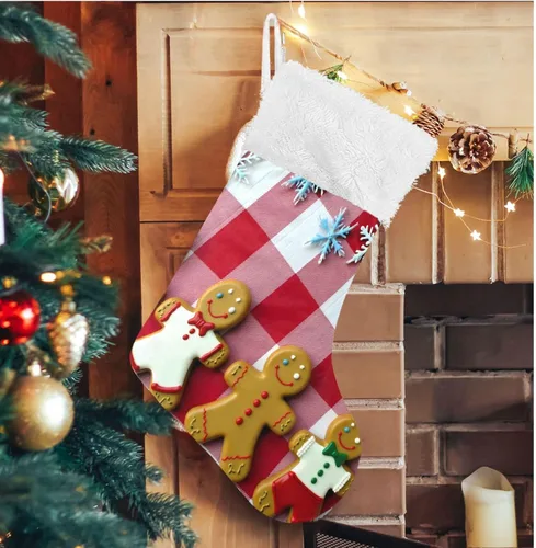 Miniatura 14 de ALAZA Medias de Navidad divertidas con muñeco de nieve agitando la mano, clásicas, decoraciones grandes personalizadas para la familia, temporada