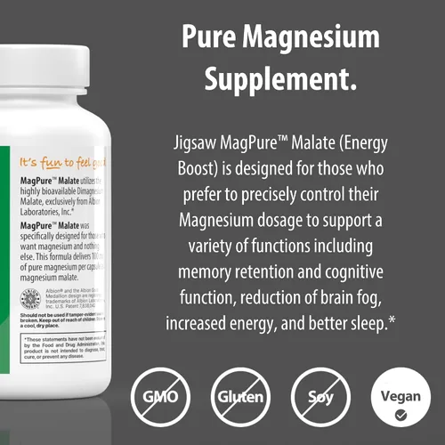 Miniatura 3 de Jigsaw Health MagPure Malato, Cápsulas de Magnesio Premium, 120 Cápsulas