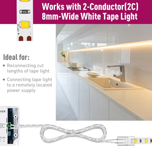 Miniatura 8 de EMITEVER Tira de luces LED para exteriores, impermeable, IP67, 24 V CC, luz de cinta LED, blanco neutro 4000 K, UL 2.9 W/ft, 240 lúmenes/pies, 16.4