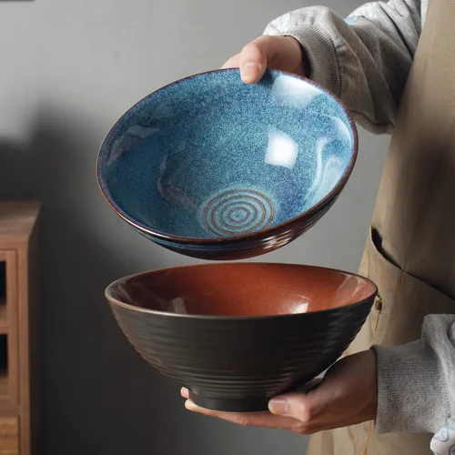 Miniatura 5 de Juego de cuencos de cerámica japonesa de ramen con palillos, cuencos Pho de 8 pulgadas y 40 onzas y tazón de sopa asiático y cucharas para fideos