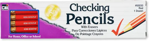 Miniatura 5 de Charles Leonard Lápiz de cuadros con borrador, mina de color verde, paquete de 12 (65025)