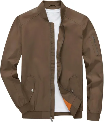Miniatura 13 de TBMPOY Men's Bomber Jacket Lightweight Spring Windbreaker Light Casual Stylish Fashion Fall Zip up Coats With Pockets