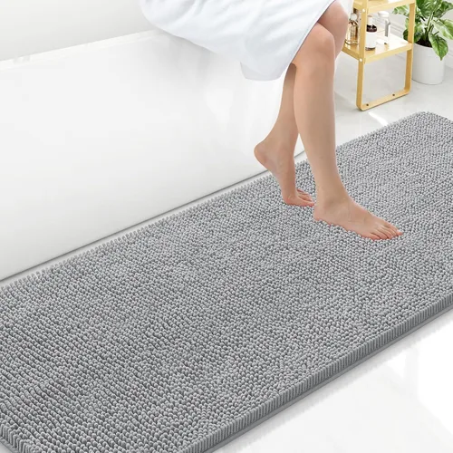 Miniatura 178 de Arotive Alfombras de baño de felpilla extrasuaves y absorbentes, de 24 x 16 pulgadas, lavables a máquina, parte trasera de goma antideslizante