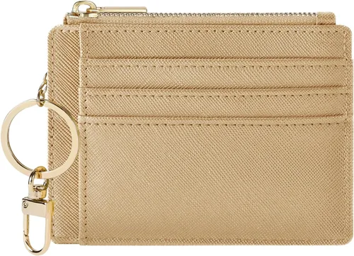 Miniatura 23 de Sodsay Estuche para tarjetas, cartera delgada con bolsillo frontal, para mujer, sujetatarjetas con llavero Slim, Front Pocket, Credit Card Holder