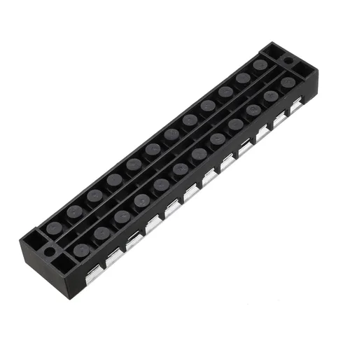 Miniatura 3 de uxcell A13052800ux0615 600V 25A Filas dobles 12P 12 posiciones Bloque de terminales de tornillo de barrera cubierto