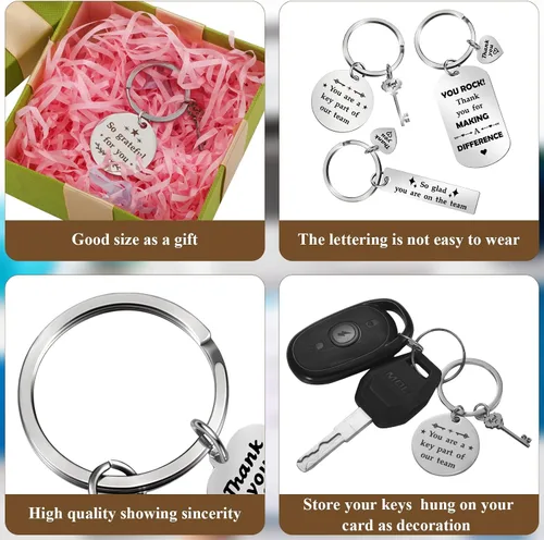 Miniatura 3 de Kathfly 12 llaveros motivacionales de agradecimiento para compañeros de trabajo para empleados, compañeros de trabajo, trabajadores sociales, 12