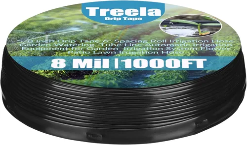Miniatura 8 de Treela Cinta de goteo de 200 pies, 5/8 pulgadas, 6 rollos espaciadores, manguera de riego de 8 mil, línea de tubo de riego de jardín,