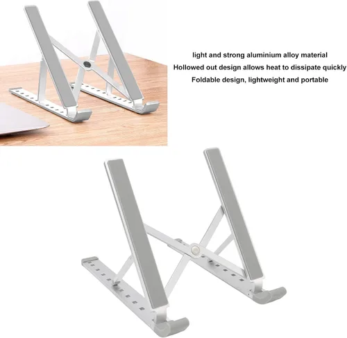 Miniatura 2 de Luqeeg Soporte para laptop para escritorio, soporte ergonómico ajustable de aluminio portátil para laptop, soporte plegable para computadora