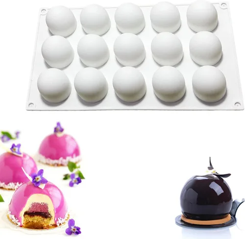 Miniatura 24 de OCPO KITCHEN Moldes de silicona para hornear pasteles de mousse, molde de postre francés para pastelería, chocolate, cupcake, molde de helado, molde