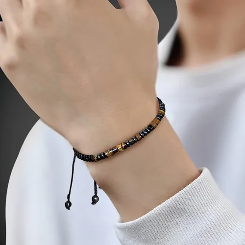 Miniatura 6 de Pulsera con código morse, regalos de Navidad para hijo, nieto, hija, nieta, sobrino, regalo de cumpleaños inspirador Tiger Eye Stone