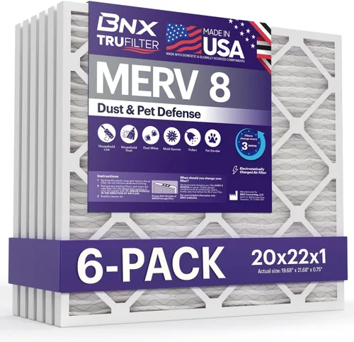 Miniatura 12 de BNX TruFilter - Filtro de aire 14 x 25 x 1 MERV 8, electrostático plisado para defensa contra polvo y mascotas, para aire acondicionado, HVAC