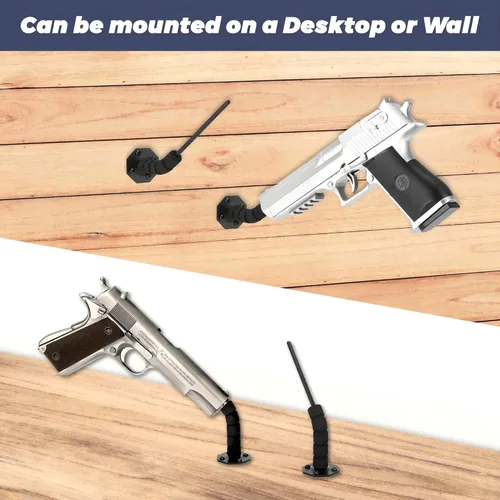 Miniatura 5 de Soporte oculto para pistola de 90/45 grados, para almacenamiento en interiores, montaje en pared y múltiples superficies
