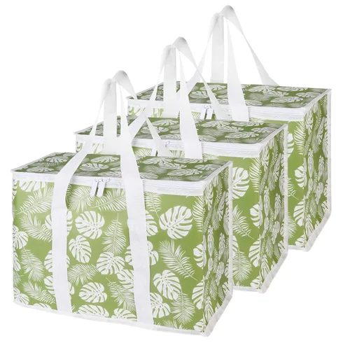 Miniatura 16 de Bodaon Paquete de 3 bolsas aisladas para entrega de alimentos para comidas calientes y frías, bolsas enfriadoras XXL, bolsa aislante para catering