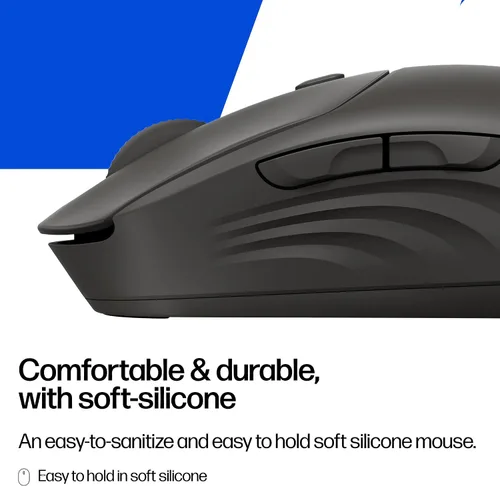 Miniatura 7 de HP Ratón inalámbrico silencioso 400, Bluetooth dual y 2.4 GHz, silicona suave, clics silenciosos, rueda Microsoft, batería de 24 meses, 6000 DPI