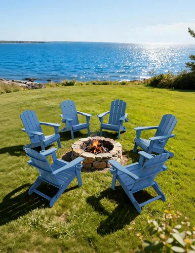 Miniatura 39 de Silla Adirondack Plegable, Sillas Adirondack de Plástico con Textura de Madera con 2 Portavasos, Silla para Hoguera de HDPE Resistente a