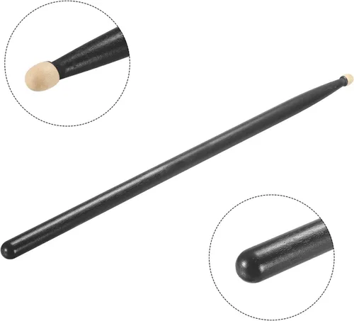 Miniatura 4 de PATIKIL Baquetas de madera de arce antideslizante 7A negro 1 par para percusión de instrumentos musicales