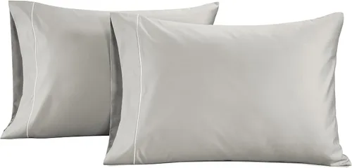 Miniatura 9 de LANE LINEN Juego de 2 almohadas tamaño Queen, suaves 100% algodón egipcio, frescas y lisas de 1000 hilos, fundas de almohada - Azul Estate