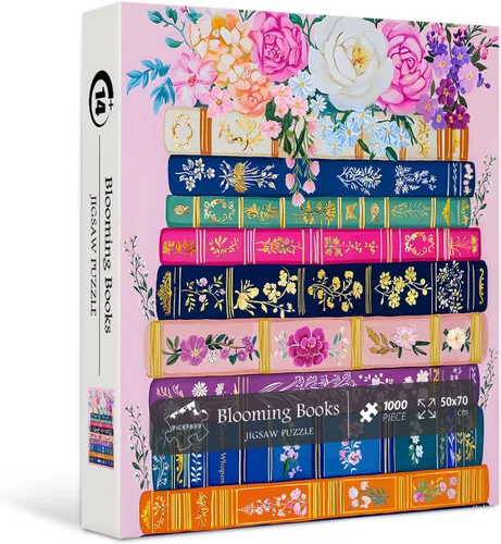 PICKFORU - Rompecabezas de 1000 piezas con diseño de flores silvestres para adultos, diseño floral de primavera imposible para amantes de los libros