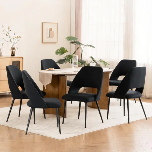 Miniatura 17 de Rowill Juego de 2 sillas de comedor tapizadas de mediados de siglo, modernas sillas de comedor, sillas de cocina, sillas decorativas con patas