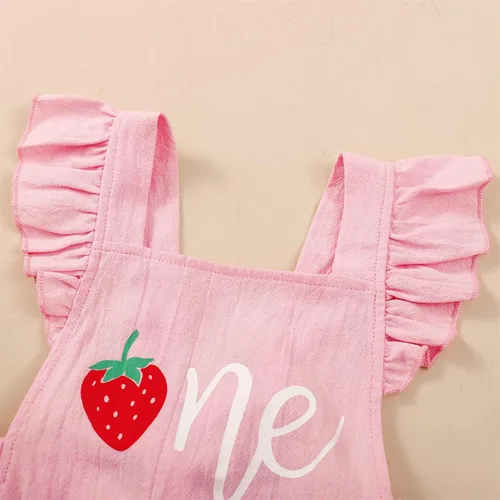 Miniatura 3 de GRNSHTS Trajes de primer cumpleaños para niñas con volantes para primer cumpleaños, mameluco sin espalda