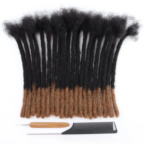 Miniatura 7 de Extensiones de rastas de cabello humano de 6 pulgadas, 10 hebras, 100% cabello humano, extensiones de rastas hechas a mano para hombres, mujeres