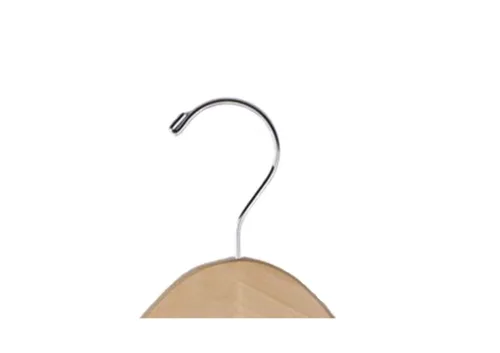 Miniatura 9 de NAHANCO 81-17CH - Percha de madera económica de 17 pulgadas con muescas, gancho cromado, natural (paquete de 100)