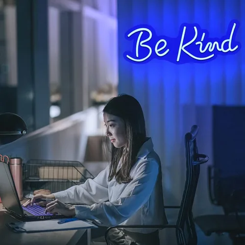 Miniatura 6 de Letreros de neón "Be Kind" para decoración de pared, luces de neón para dormitorio, letreros LED adecuados para sala de estar, sala de juegos, bar