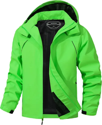 Chaqueta impermeable para hombre, rompevientos, ligera, con capucha desmontable