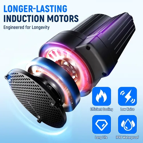 Miniatura 4 de D-HONOR - Bomba de sumidero, bomba de agua sumergible de 1/3 HP 1600 GPH, con interruptor de flotador, bomba automática para piscina, estanque