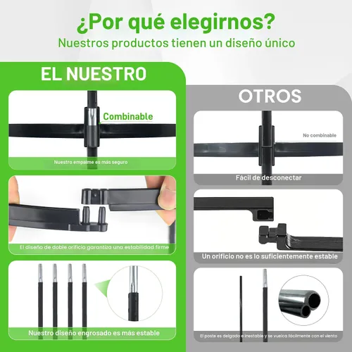 Miniatura 6 de Enrejado de obelisco de jardín de 6 pies para plantas trepadoras, tubo de metal inoxidable con revestimiento de plástico resistente, soporte