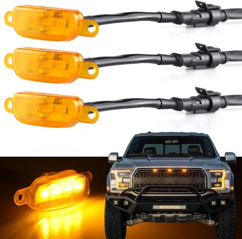 Miniatura 13 de Boigoo Luces de rejilla delanteras compatibles para Ford F-150 Raptor 2004-2019 y Dodge Ram 1500 2013-2018, rejilla de posventa, rejilla decorativa