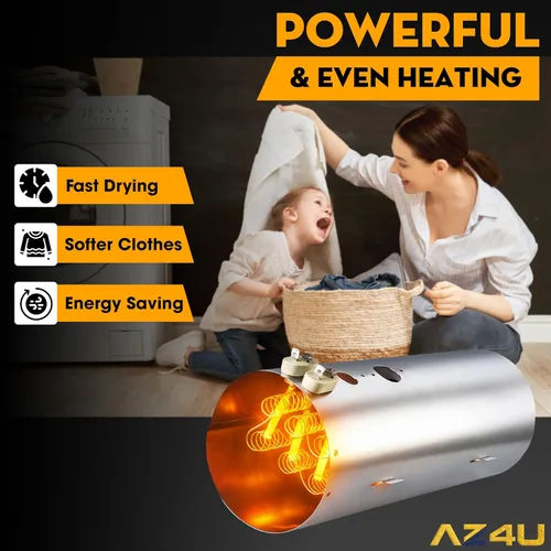 Miniatura 9 de AZ4U 137114000 para la asamblea del elemento calefactor del secador Electrolux con 137032600 137060800 Fusible térmico 3204267 508516 Termostato