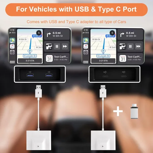 Miniatura 6 de Adaptador inalámbrico CarPlay para Apple iPhone IOS7+ Convertir con cable a Dongle inalámbrico CarPlay, juego de coche inalámbrico, apto para coche