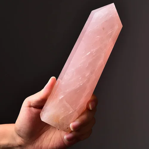 Miniatura 32 de AMOYSTONE Obelisco de Piedra de Sangre Africana Varita de Cristal Curativo Grande Torre Columna Facetada de 6 Lados Reiki Chakra Meditación Terapia