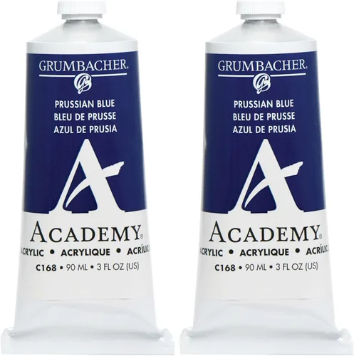 Miniatura 12 de Grumbacher Academy - Pintura acrílica, brillo, tubo de metal de 3.0 fl oz/3 onzas, tono azul cobalto