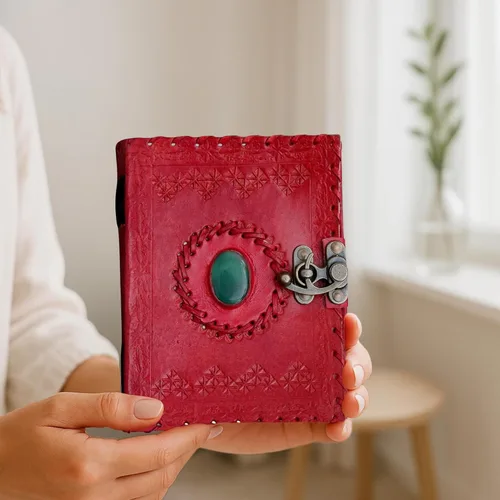 Miniatura 7 de Libro de Cuero de las Sombras Diario en Cuero Genuino encuadernado para mujeres y hombres, libro de hechizos cuaderno para viajar Cuaderno de Azul