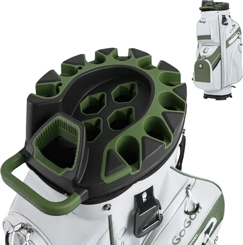 Miniatura 13 de Tangkula Bolsa de carrito de golf con divisores de longitud completa de 14 vías, 6 bolsas moldeadas con cierre superior de golf con 11 bolsillos