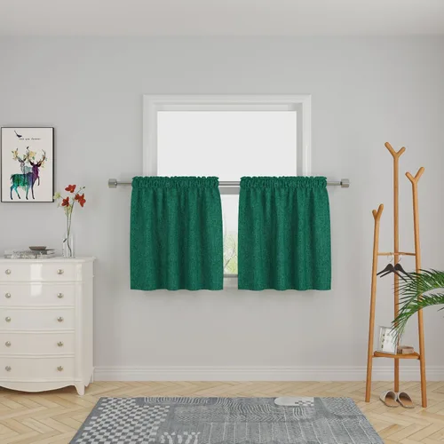 Miniatura 82 de UPOPO Cortinas de Niveles Beige Sobre Fregadero con Textura de Lino para Ventana de Cocina de 16 Pulgadas de Largo Caravana Privacidad Pequeñas