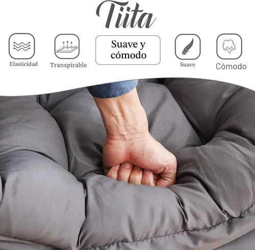 Miniatura 9 de Tiita - Silla perezosa con otomana, moderna y grande, sillón de ocio con otomana, silla de sofá con reposapiés para recámara, sala de estar, Gris