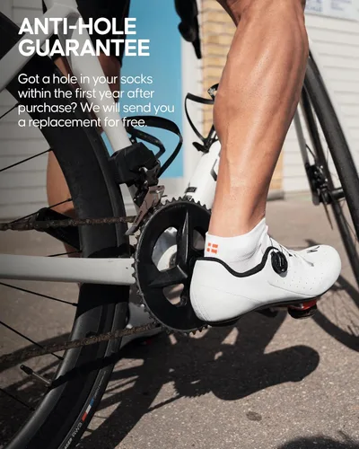 Miniatura 4 de DANISH ENDURANCE Calcetines de ciclismo, longitud al tobillo, transpirables, acolchados, calcetines de ciclismo para hombres y mujeres, paquete de 3