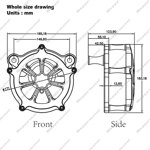 Miniatura 5 de Filtro de aire de corte de borde CNC para Harley Street Glide Filtro de entrada de aire apto para modelos Harley Touring 2008-2016