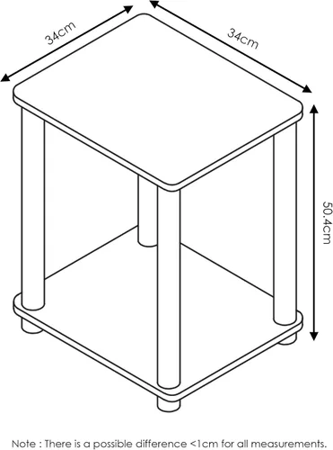 Miniatura 6 de Furinno Estantería básica de almacenamiento de 3 niveles, color cereza claro y mesa auxiliar Turn-N-Tubo, 1 paquete, cereza claro/negro