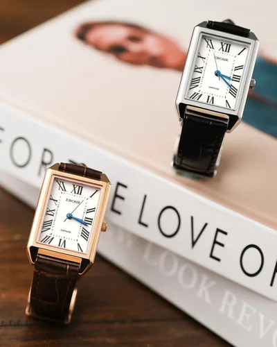 Miniatura 6 de Reloj clásico de cuarzo para mujer, elegante y resistente, con correa de piel de vacuno, perfecto para cualquier ocasión