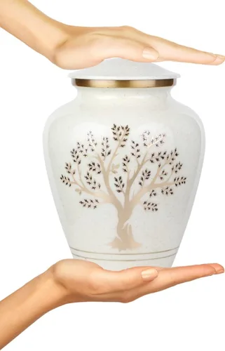 Miniatura 3 de Tree of Life Urna de cremación grande para cenizas humanas 200 pulgadas cúbicas Urna decorativa para cenizas adultas mujeres y hombres, urnas