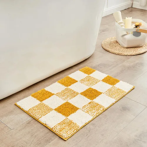 Miniatura 41 de CozeCube Tapetes de baño para baño antideslizantes, alfombras de baño de microfibra absorbente esponjosas lavables, alfombras de baño estéticas