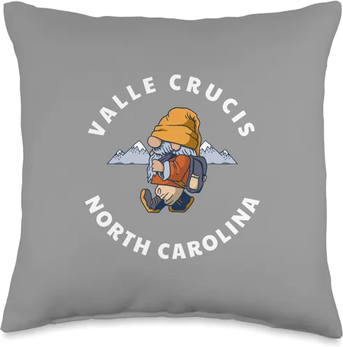 Miniatura 4 de Valle Crucis NC Mountains Vacation Souvenirs Valle Crucis North Carolina Hiking Gnomo NC - Almohada de vacaciones, 18 x 18 pulgadas, multicolor