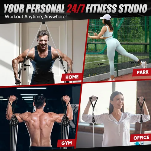 Miniatura 7 de HPYGN Bandas de resistencia, bandas de ejercicio para entrenamiento, bandas de entrenamiento para hombres, banda de fitness con asa, anclaje