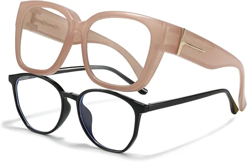 Miniatura 8 de LVIOE Lentes con filtro de luz azul para mujeres y hombres, anteojos de bloqueo de luz azul de gran tamaño para llevar sobre anteojos LB7511